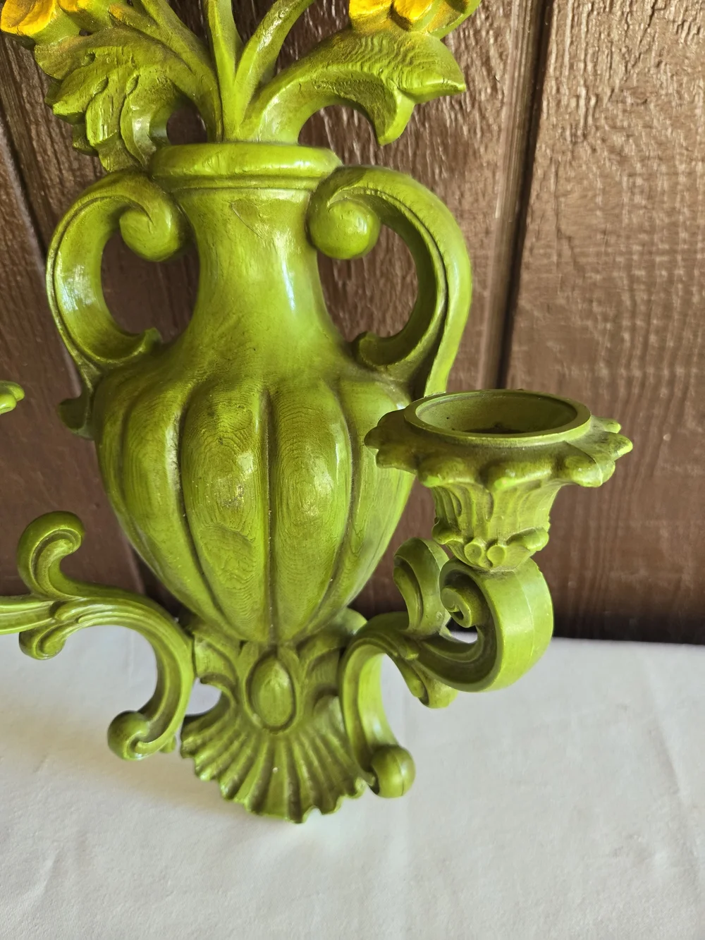Homco Floral Wall Sconce Candle Holder Vintage